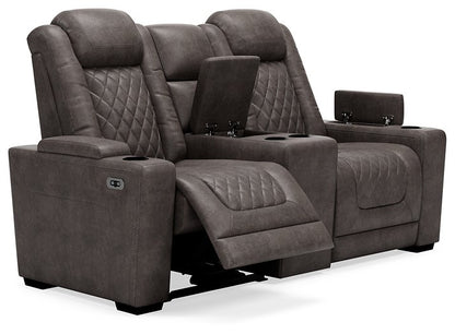 HyllMont Power Reclining Loveseat with Console - Pull Up A Couch