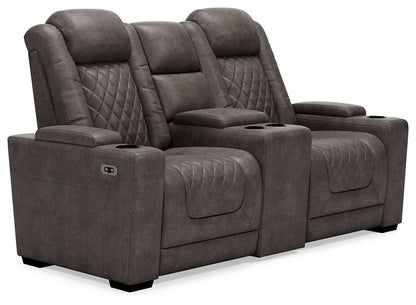 HyllMont Power Reclining Loveseat with Console - Pull Up A Couch