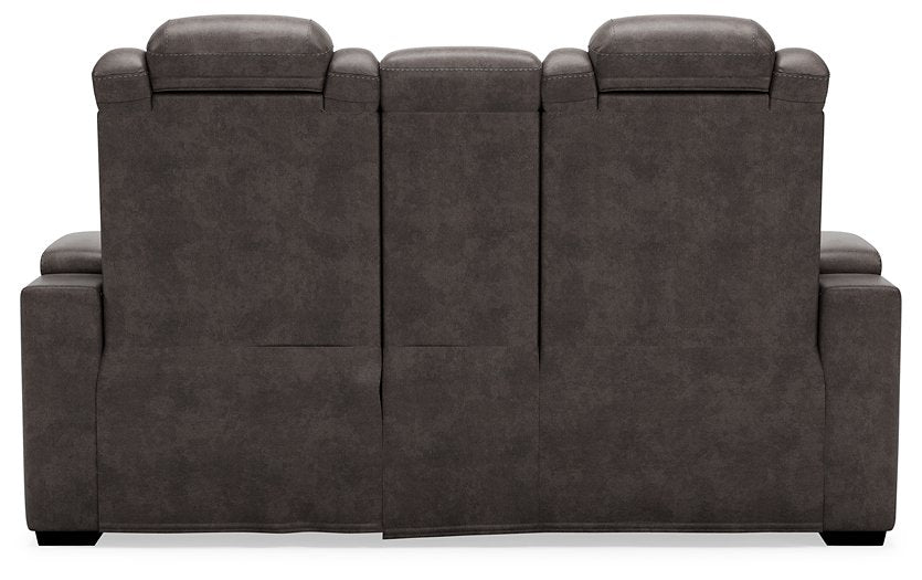 HyllMont Power Reclining Loveseat with Console - Pull Up A Couch