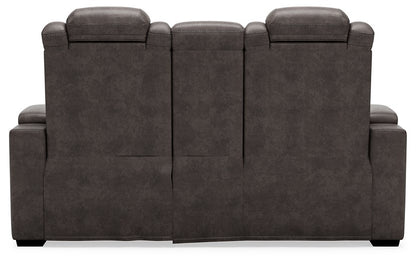 HyllMont Power Reclining Loveseat with Console - Pull Up A Couch