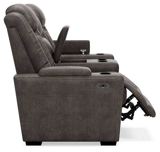 HyllMont Power Reclining Loveseat with Console - Pull Up A Couch