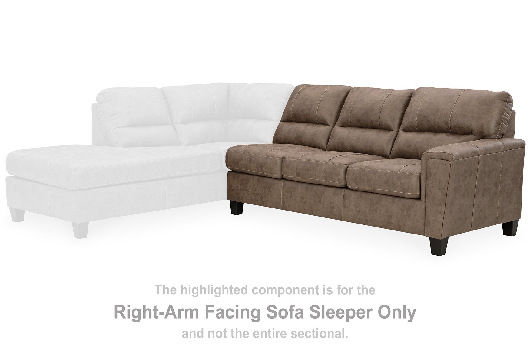 Navi 2-Piece Sectional Sofa Sleeper Chaise - Pull Up A Couch