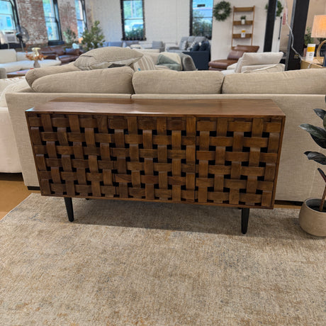 Pull Up A Couch Dayton accent cabinet with modern design, featuring wood finish and storage drawers, ideal for living room decor.