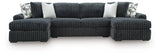 Midnight-Madness Double Chaise 3-Piece Sectional