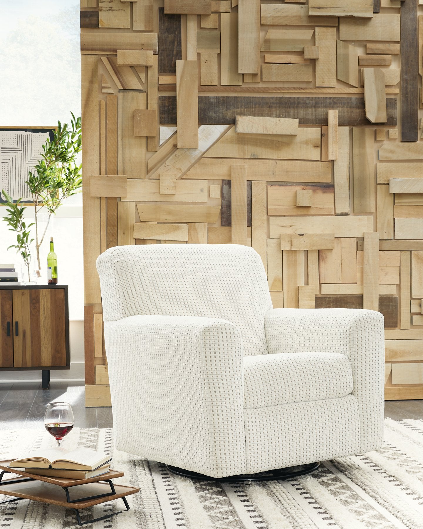 Herstow Swivel Glider Accent Chair - Pull Up A Couch