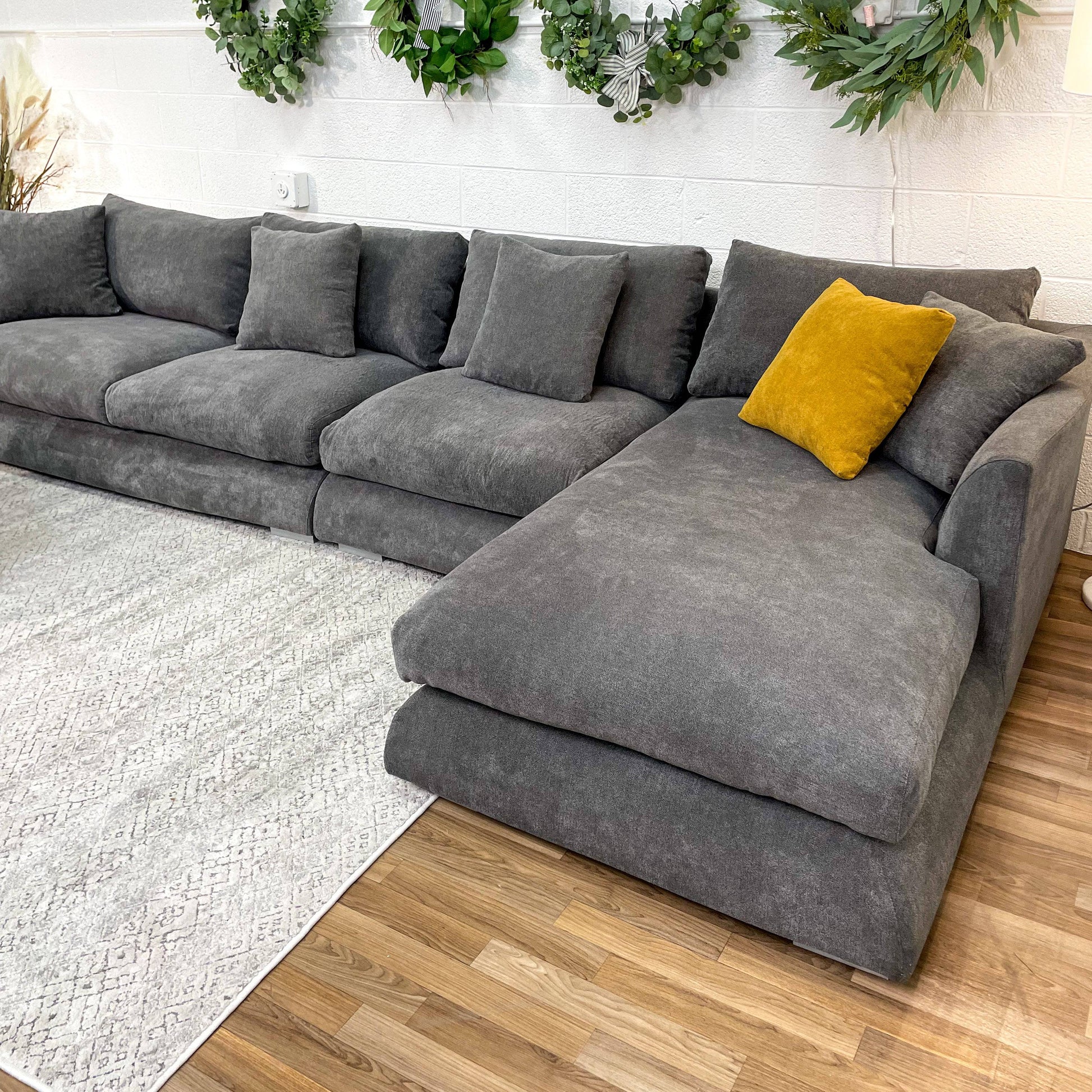 Mario Capasa Feathers Sectional w/Right facing chaise and Ottoman - Pull Up A Couch