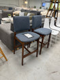 Nosh Counter Stools (Denim Blue and Walnut) - Pull Up A Couch