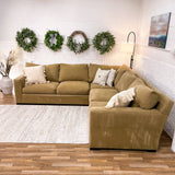 Tan Crate & Barrel Axis3, 3pc Sectional - Pull Up A Couch