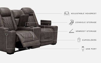 HyllMont Power Reclining Loveseat with Console - Pull Up A Couch