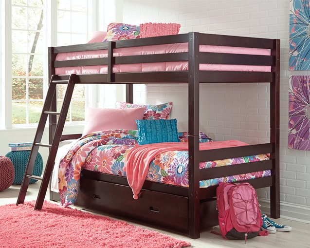 Halanton Youth Bunk Bed with 1 Large Storage Drawer - Pull Up A Couch