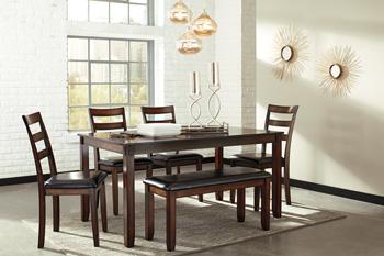 Coviar Dining Table and Chairs with Bench (Set of 6) - Pull Up A Couch