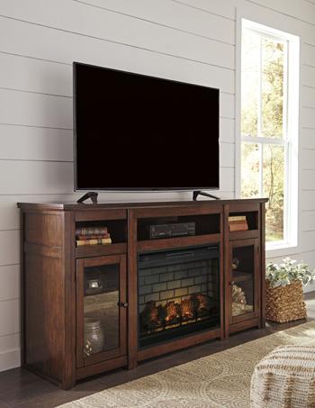 Harpan 72" TV Stand with Electric Fireplace - Pull Up A Couch