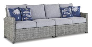 Naples Beach Outdoor Right and Left-arm Facing Loveseat with Cushion (Set of 2) - Pull Up A Couch