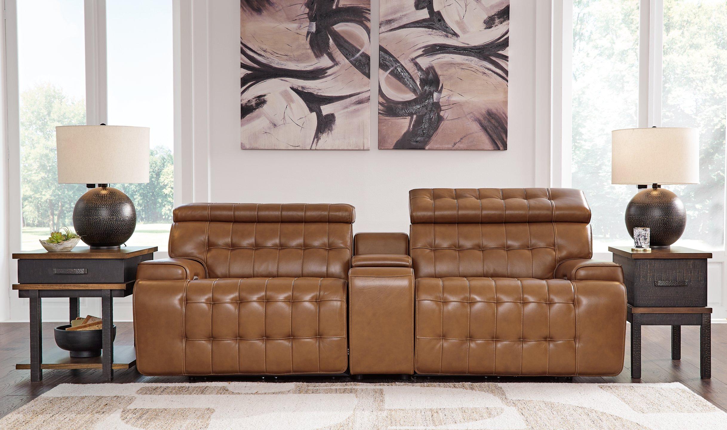 Ashley Furniture Temmpton Leather Reclining Loveseat - Thumbnail 5