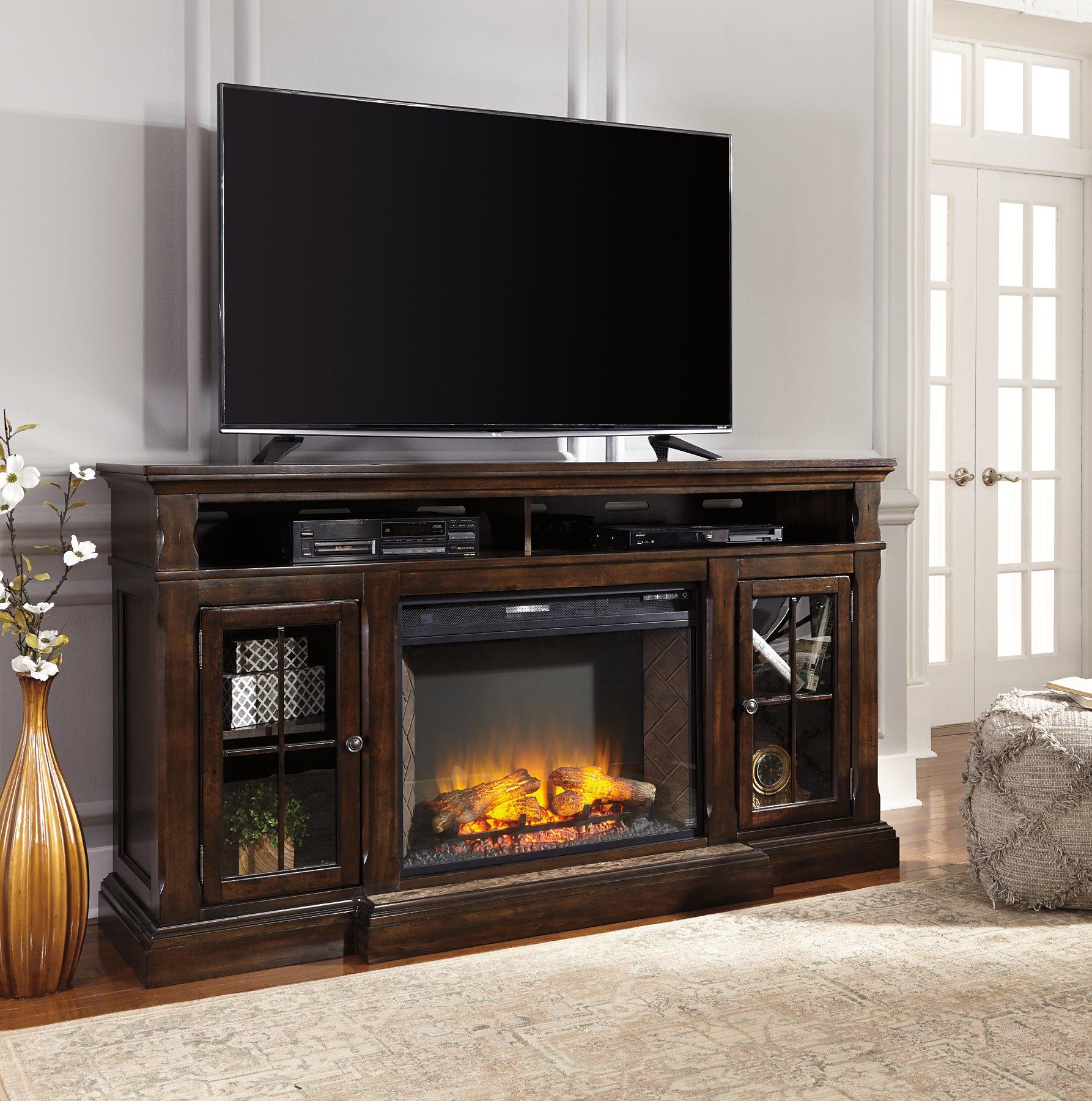 Roddinton 72" TV Stand with Electric Fireplace - Thumbnail 4