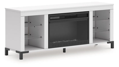 Brollevi 60" TV Stand with Electric Fireplace - Pull Up A Couch