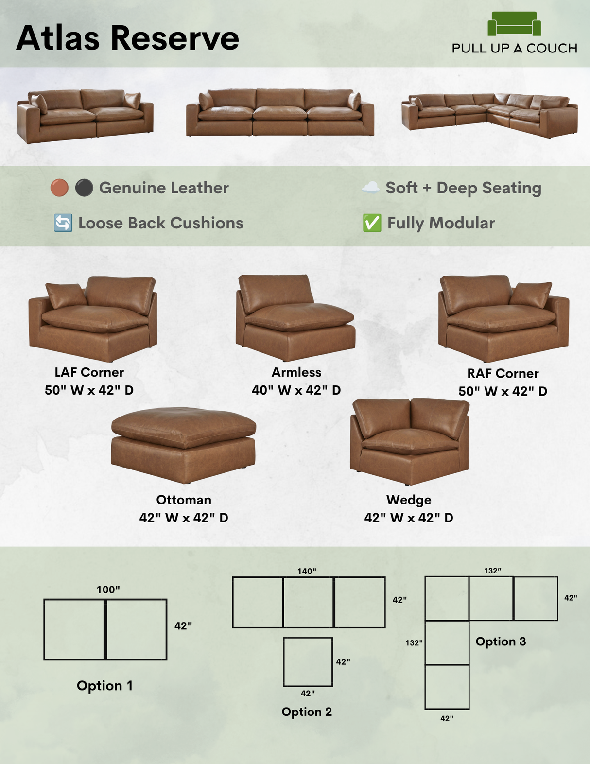 Atlas Reserve Modular Sofa (3pc)