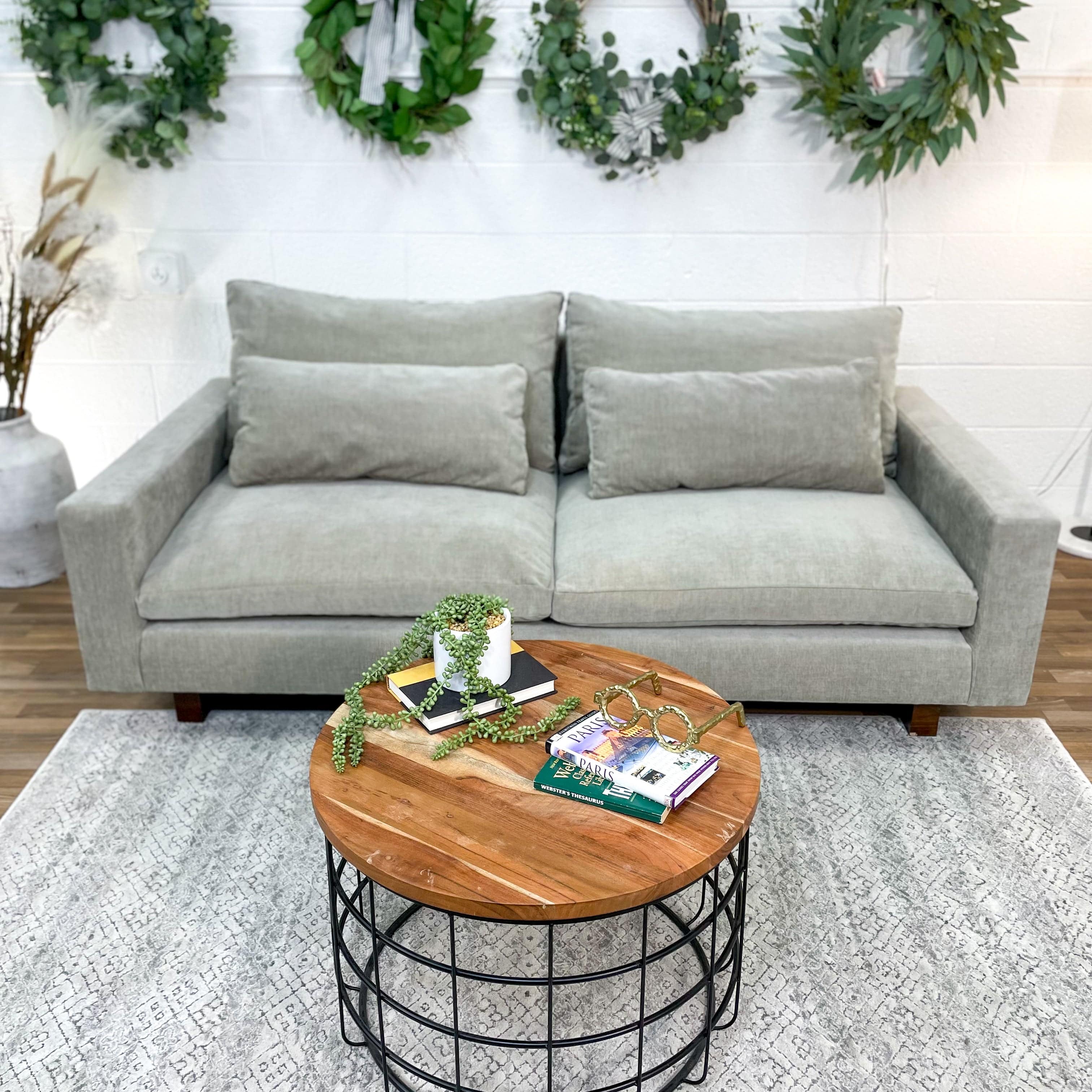 West Elm Harmony 82” Sofa with performance Distressed Velvet fabric - Thumbnail 2