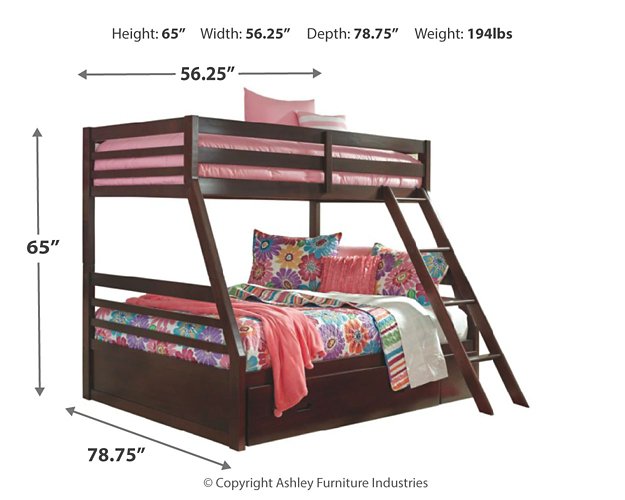 Halanton Youth Bunk Bed with 1 Large Storage Drawer - Pull Up A Couch