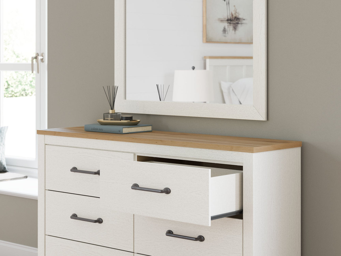 Linnocreek Dresser and Mirror - Pull Up A Couch