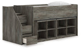 Frandern Loft Bed with Bookcase Storage