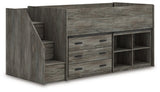 Frandern Loft Bed with Bookcase and Drawer Storage