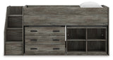 Frandern Loft Bed with Bookcase and Drawer Storage