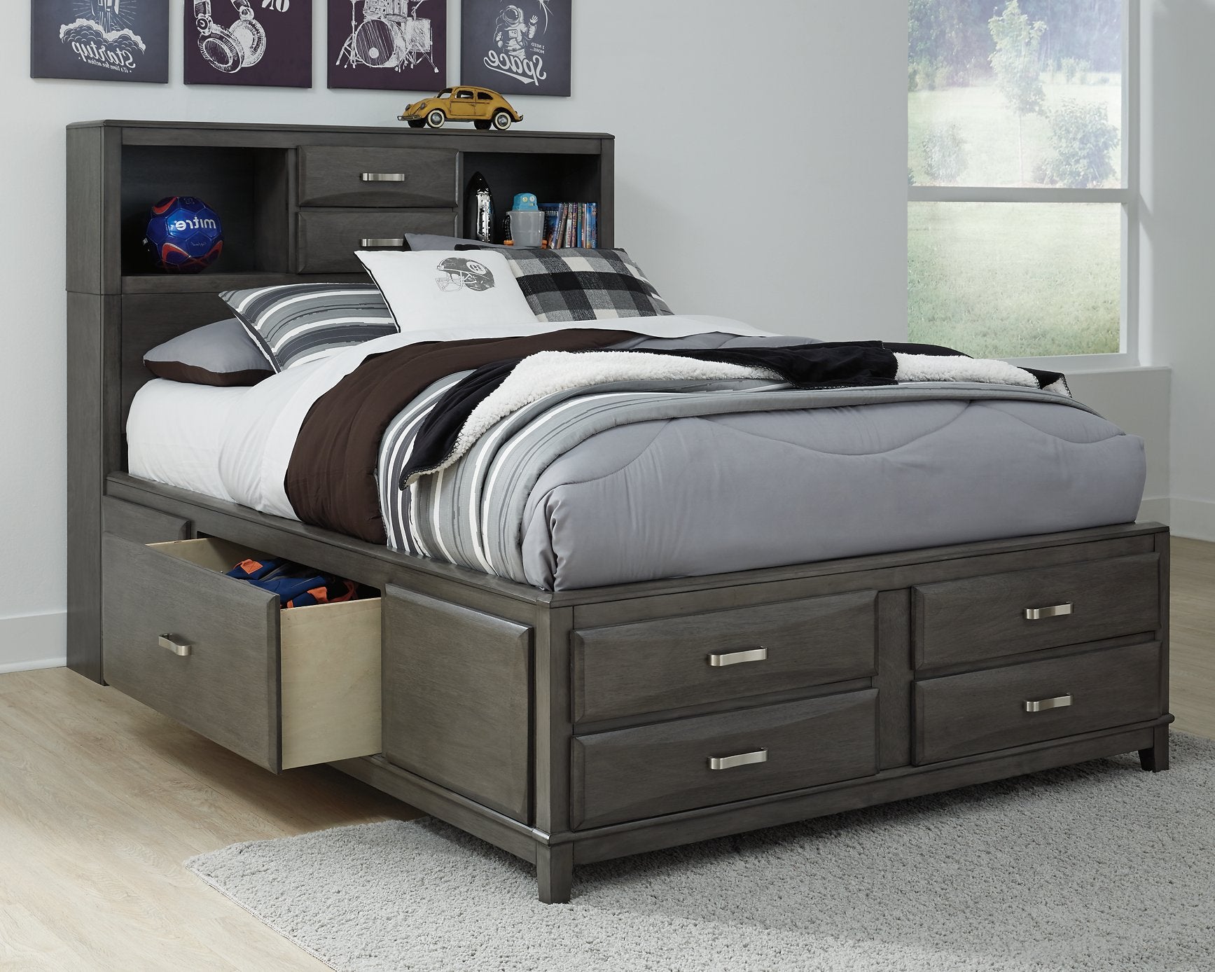 Caitbrook Storage Bed with 7 Drawers - Pull Up A Couch