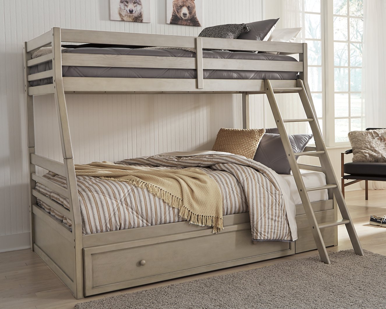 Lettner Youth Bunk Bed with 1 Large Storage Drawer - Pull Up A Couch