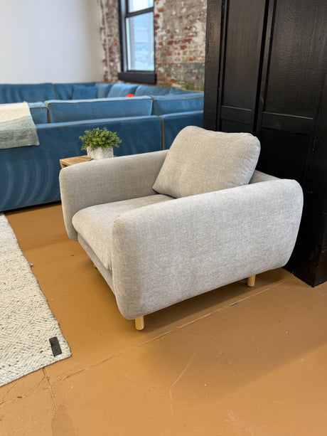 37" Lounge Chair w/ Performance Fabric (Hestia Gray) - Pull Up A Couch