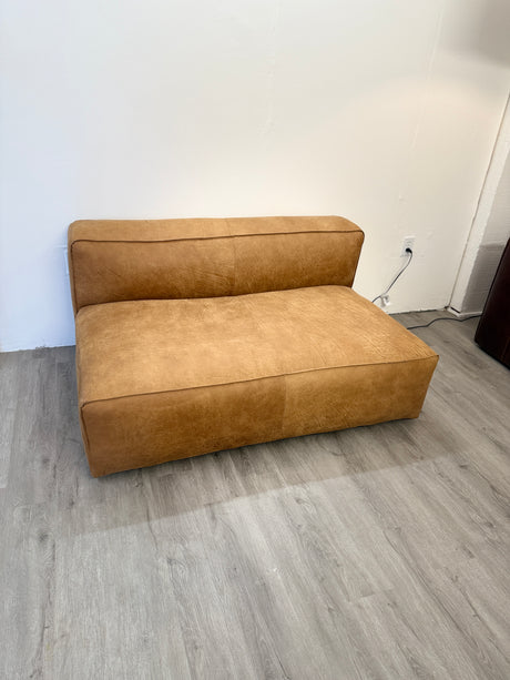 56" Genuine Leather Loveseat (Rawhide Tan) - Pull Up A Couch