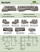 Beckett 2-piece sectional with chaise by Ashley Furniture, showing the front view of the beige fabric sofa set.