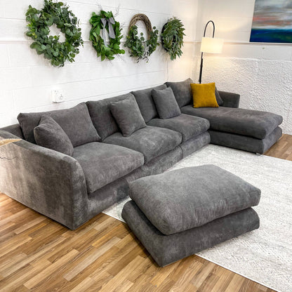 Mario Capasa Feathers Sectional w/Right facing chaise and Ottoman - Pull Up A Couch