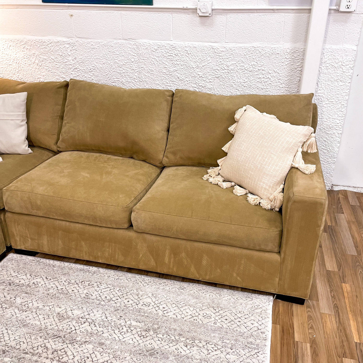 Tan Crate & Barrel Axis3, 3pc Sectional - Pull Up A Couch