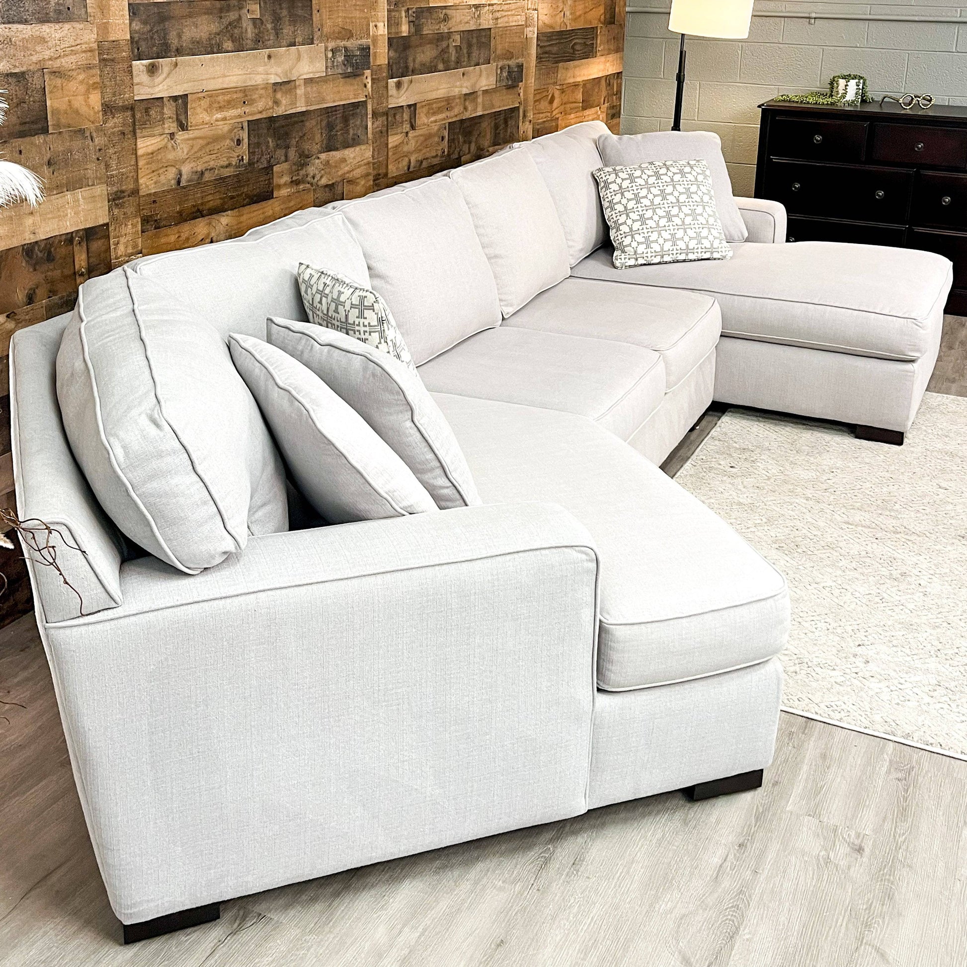 Macy’s 3pc Sectional w/Chaise and Cuddle Corner - Pull Up A Couch