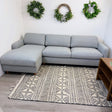 114" Sleeper Sectional w/ Storage Chaise (Silver Light Blue) - Pull Up A Couch