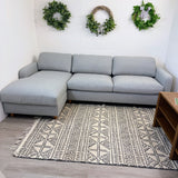 114" Sleeper Sectional w/ Storage Chaise (Silver Light Blue) - Pull Up A Couch