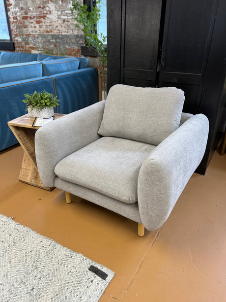 37" Lounge Chair w/ Performance Fabric (Hestia Gray) - Pull Up A Couch