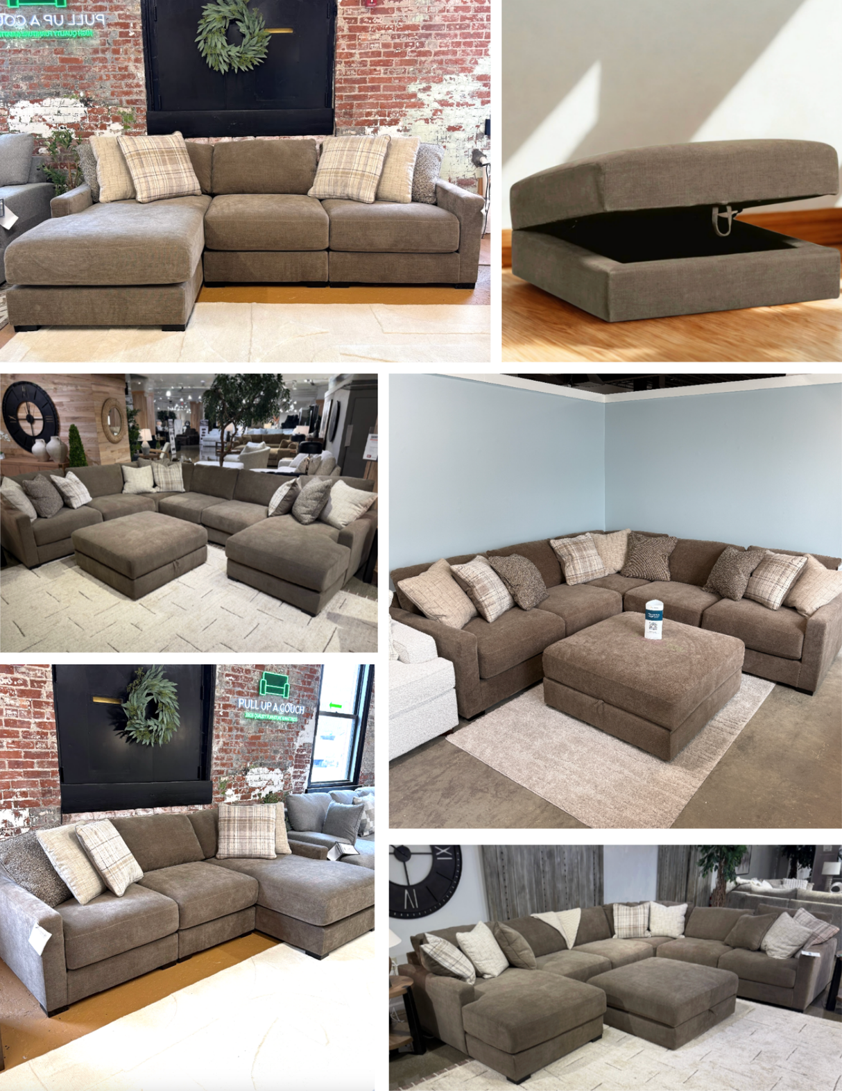 Corbin 2-piece modular loveseat by Ashley Furniture shown from the back, featuring plush upholstery and modern design.