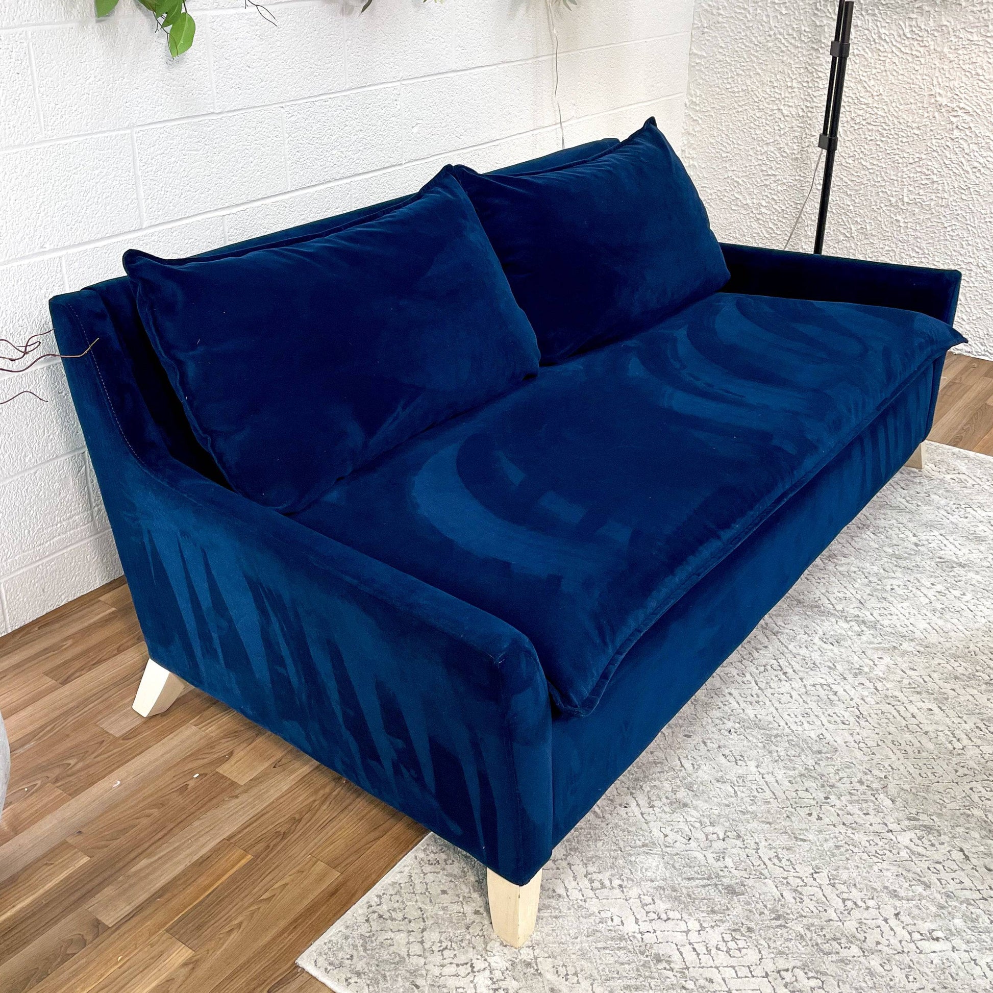 West Elm Bliss Sofa w/Blue Performance Fabric - Pull Up A Couch