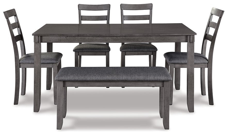 Bridson Dining Table and Chairs with Bench (Set of 6) - Pull Up A Couch