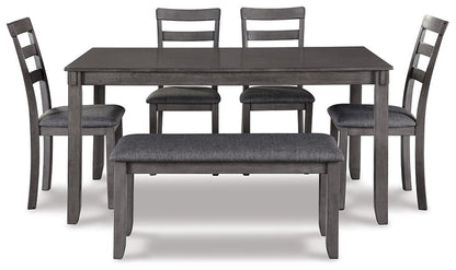 Bridson Dining Table and Chairs with Bench (Set of 6) - Pull Up A Couch