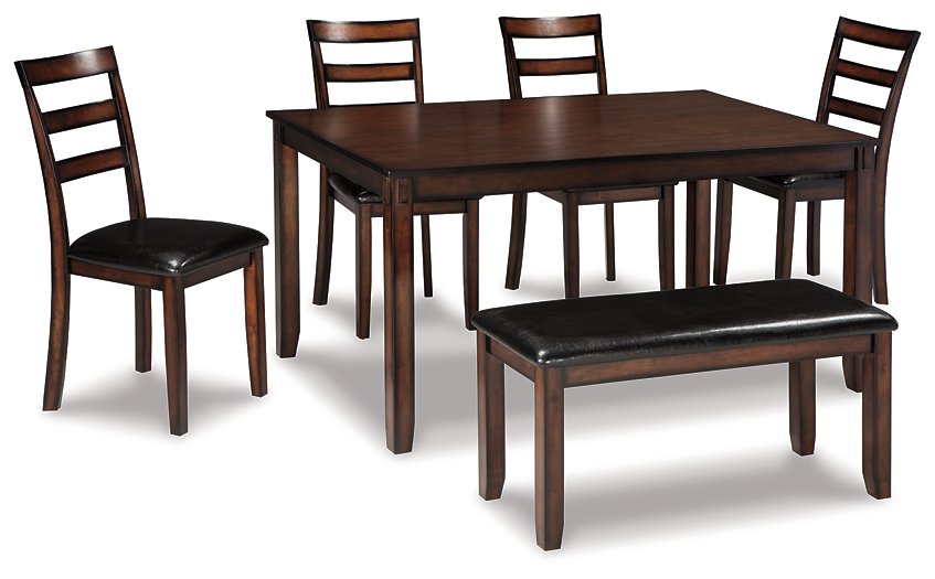 Coviar Dining Table and Chairs with Bench (Set of 6) - Pull Up A Couch