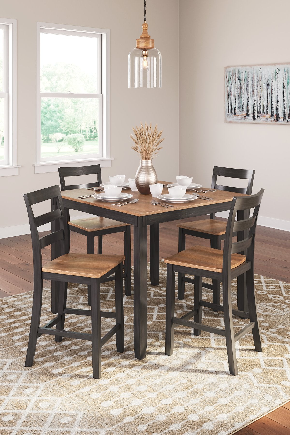 Gesthaven Counter Height Dining Table and 4 Barstools (Set of 5) - Pull Up A Couch