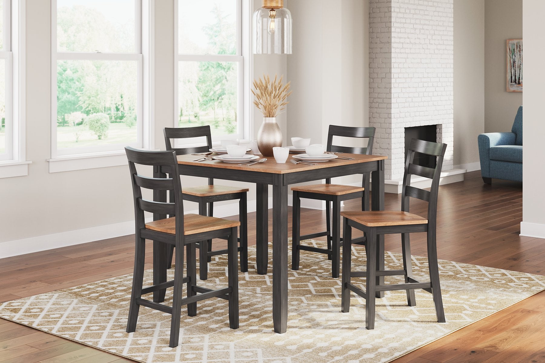 Gesthaven Counter Height Dining Table and 4 Barstools (Set of 5) - Pull Up A Couch