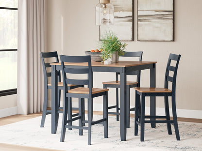 Gesthaven Counter Height Dining Table and 4 Barstools (Set of 5) - Pull Up A Couch