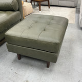 ARTICLE - Sven Leather Ottoman (Charme Green)