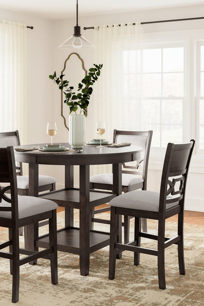 Langwest Counter Height Dining Table and 4 Barstools (Set of 5) - Pull Up A Couch