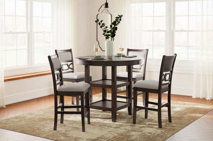 Langwest Counter Height Dining Table and 4 Barstools (Set of 5) - Pull Up A Couch