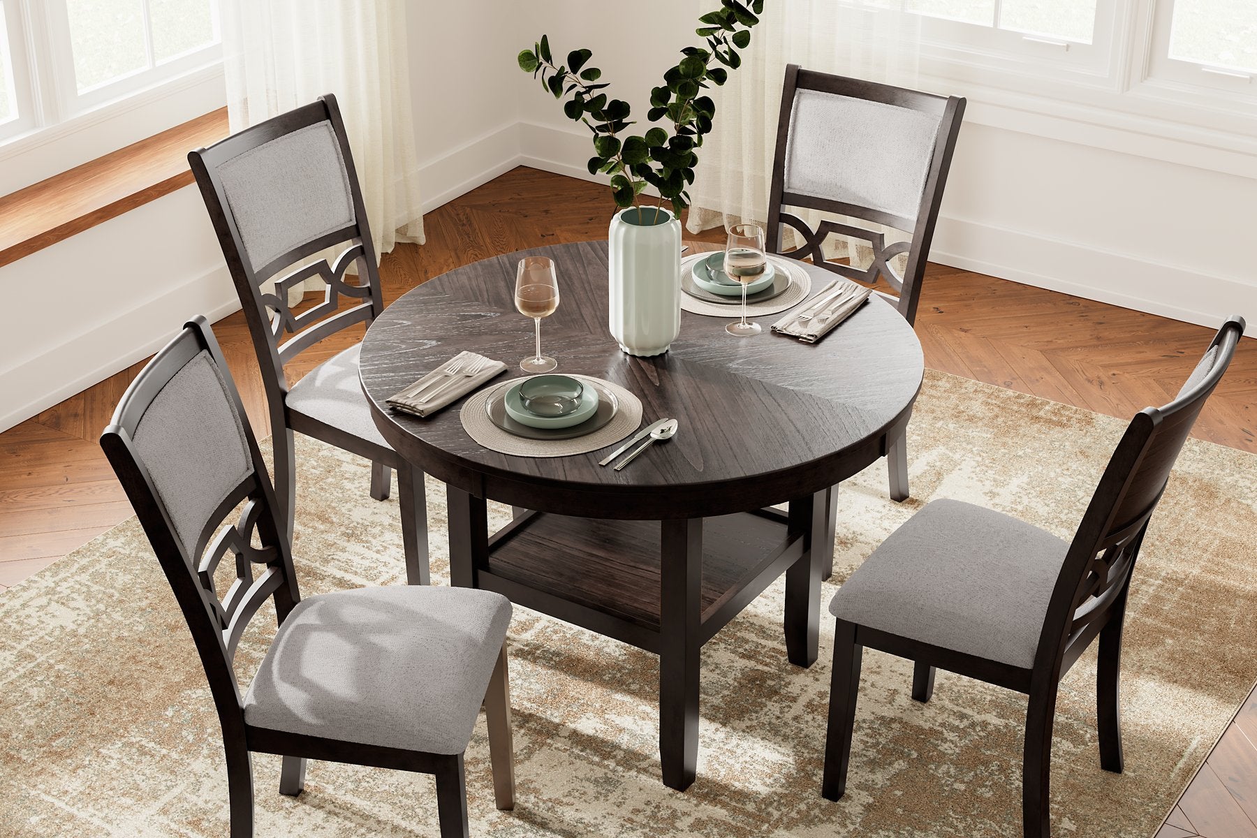 Langwest Dining Table and 4 Chairs (Set of 5) - Pull Up A Couch